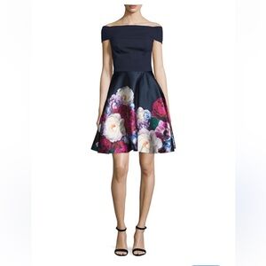 Ted Baker London Nersi Blushing Bouquet floral-print dress in navy blue